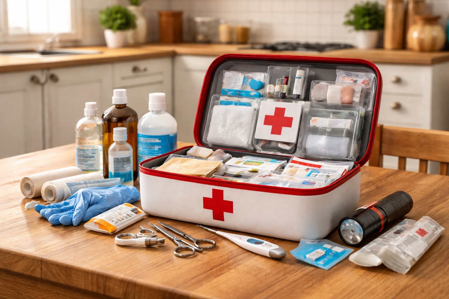 home first aid kit emergency preparedness medical supplies setup