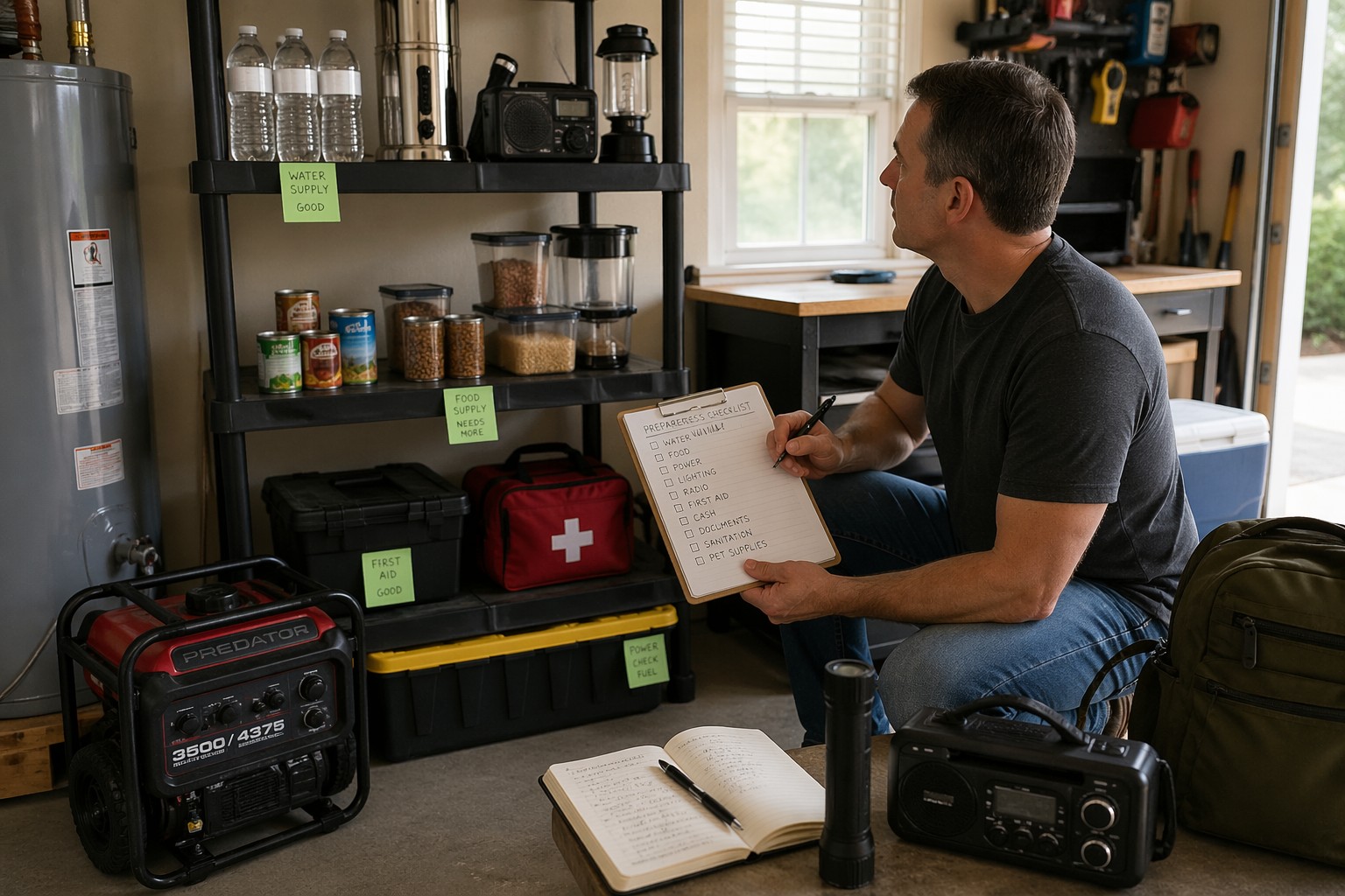 homeowner identifying weak points in household preparedness systems before an emergency